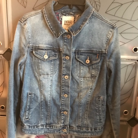 Vintage American Blues Women’s Denim Distressed Long Sleeve Jacket - Picture 7 of 7